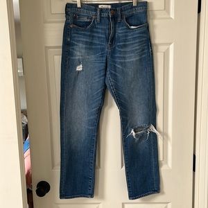 Madewell Straight Crop Distressed Jean